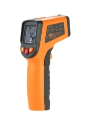 Generic - Portable Handheld Digital LCD Infrared Thermometer Orange/Grey 14x3.5x8.5centimeter