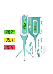 Digital Oral Thermometer, 8s Fast Reading Thermometer for Adults and Kids with 3 Color Backlit and Fever Alarm for Oral, Rectal, Underarm (1)