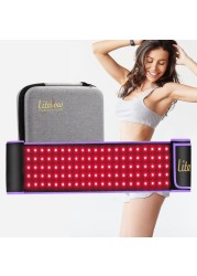 Red Light Therapy BeltInfrared Light Therapy Red Light Therapy Device with Pulse Mode for Body Pain Relief Near Infrared LED Red Light Therapy Wrap Wearable Pad for Leg Knee Back Waist Should