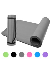Generic-10mm Thick Yoga Mat Non-Slip Exercise Mat Pad with Carrying Strap and Mesh Bag for Home Gym Fitness Workout Pilates