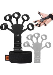 Finger Strengthener, Grip Strength Trainer, 6 Resistant Level Finger Exerciser, Hand Exercisers for Strength, Hand Grip Strengthener for Patients Strength Training (Black+Grey)