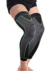 Aiwanto 2Pcs Full Leg Compression Sleeves Stretch Long Leg Sleeve for Running Basketball Football Cycling