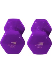 Sky Land Classical Head Vinyl Dumbbell Set, 3 Kg X 2 - Purple, Em-9219-3