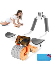 Automatic Rebound Ab Abdominal Exercise Roller Wheel, with Elbow Support and Timer, Abs Roller Wheel Core Exercise Equipment, for Men Women