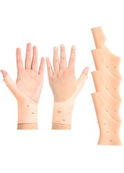 Nuanchu Gel Wrist Thumb Support Braces,Unisex Wrist Hand Thumb Gloves,Soft Waterproof Left and Right Hand Wrist Compression Sleeve for Relief Arthritis Tenosynovitis Typing Pain (4 Pieces)
