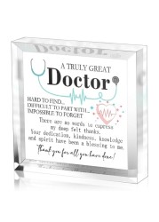 Doctor Retirement Gift,Thank You Gifts for Doctor,A Truly Great Doctor Is Hard To Find - Dentist Doctor Square Acrylic Desk Plaque Sign,Appreciation Gift
