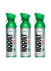 Boost Oxygen Large Natural 10 Liter Canister Respiratory Support for Aerobic Recovery, Altitude, Performance and Health (3 Pack)