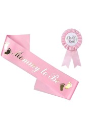 Shimmer Anna Shine Baby Shower Sash and Badge for Baby Shower Decorations and Gender Reveal Party Pink