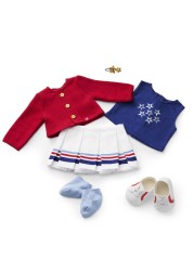 American Girl Team AG Sweater &amp; Skirt Set 18 inch Doll Clothes with Tank Top, Red, White, and Blue, 6 pcs, Ages 6+