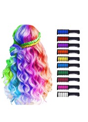 MSDADA 10 Color Hair Chalk for Girls Hair Chalk Comb Kids Temporary Hair Color Dye Teen Girl Gift Hair Stuff Accessories Makeup Kit Christmas Gifts Toys for Girls Age 6 7 8 9 10 11 12 13 Year Old