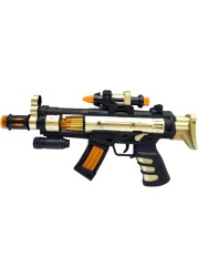 Party Time 1pc Rapid Fire Machine Gun Toy with Dazzling Light, Remarkable Sound For Kids, Gift Boys Toy