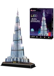 Cubicfun 3D Architectural Model Kits Puzzle Lighting Up In Night Edition, Burj Khalifa Dubai