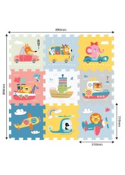 Sunta Transportation &amp; Animals Baby Puzzle Mat 9-Pieces