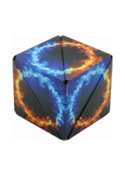 Shape Shifting Box, Fidget Cube with 36 Rare Earth Magnets - Extraordinary 3D Magic Cube &ndash; Cube Magnet Fidget Toy Transforms Into Over 70 Shapes, Multicolor Black Circle Deisgn