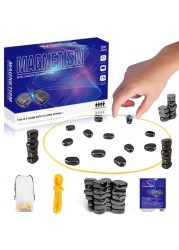WHITE GAINS Magnetic Chess Set, 1-4 Player Portable Strategy Board Game, Educational Checkers &amp; Family Battle Chess, Travel-Friendly Magnetic Game with Storage Bag, Perfect Gift for Kids &amp; Adults