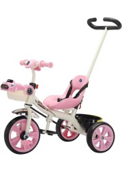 Lovely Baby Kids Tricycle LB 6565H with Parent Control, Music &amp; LED Lights, EVA Wheels, Steel Frame, Ride-On Toy for 1-3 Years - Pink