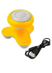 Generic Mini Handled Wave Vibrating Body Massager With Usb Cable Yellow/White 9.9cm