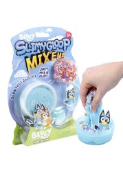 Official Bluey SLIMYGLOOP Mix&#39;Ems, Pre-Made Cloud Slime, Bubblegum Scent, Fun Slime Add Ins Including Bluey Charm, Foam Balls, Glitter, Fidget Toy, Super Soft Non-Sticky Stress Relief Toy, Bluey Toys