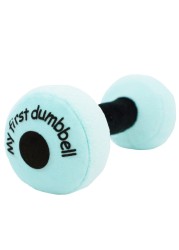 June Garden 6 My First Dumbbell Plush Baby Rattle Toy Safe Soft Barbell Workout Toy for Infants Boys and Girls Blue