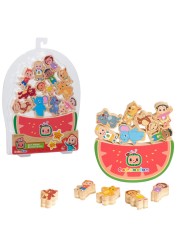 Just Play CoComelon Best Friends Wooden Balance Blocks, Recycled Wood, Kids Toys for Ages 18 Month