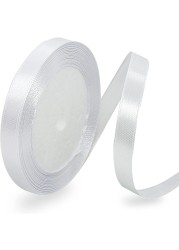White Satin Ribbon, 12mm x 25yd Fabric Polyester Ribbon for Gift Wrapping, Party Favors, Wedding Decorations, Bow Making, Bouquets, Sewing Projects &amp; Craft Supplies