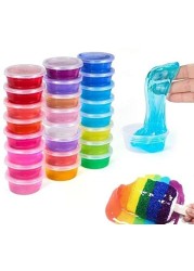 lavish 24Color Non-toxic Blowing Bubbles Crystal Mud Super Light Clay Draw Slime Funny Toys