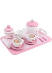 Wooden Tea Set 12pcs Pretend Play Food Accessories Pretend Toy, Teacup Playset, Toy Accessories