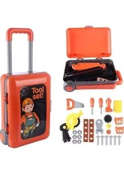 Generic 2 in 1 Deluxe Tool Kit Play Set, Pretend Play Luggage Tool Kit For Kids, With Suitcase Trolley (For Ages 3+)
