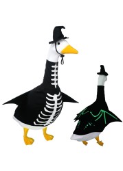 Locmeo Skeleton Goose Outfit Glow in The Dark Bones Goose Costume Porch Goose Outfits for Halloween Outdoor Garden Yard Patio Statue Decor