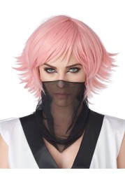 California Costumes Women&#39;s Feathered Cosplay Wig, Rose Pink, One Size
