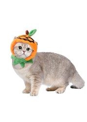 CZolden Halloween Cat Costumes Pumpkin Cat Hat Pet Cosplay Costume Cap for Halloween Kitty Dress Up Accessories