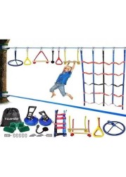 ULTIMAX Ninja Obstacle Course Kit Ninja Obstacle Course for Kids Outdoor Ninja Warrior Training Equipment Backyard Monkey Bar