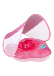 Swimbobo-Baby Swimming Float W/ Sun Protection Canopy-Pink