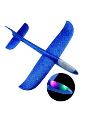 Generic-Flying Glider Planes With Flash LED Light 18.9&quot; Foam Flight Mode Throwing Air Plane Aerobatic Airplane Outdoor Sport Game Toys Gift for Kids 3 4 5 6 7 Year Old Boy Blue