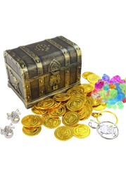 AEVBSOY Pirate Treasure Chest Toys Kids Storage Pirate Treasure Chest Adventurous Treasure Box with Lock Toy Treasure Chest Box for Kids Boys for Props Party Favors Decoration