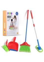 Play22 Kids Cleaning Set 4 Piece - Toy Cleaning Set Includes Broom, Mop, Brush, Dust Pan - Toy Kitchen Toddler Cleaning Set is A Great Toy Gift for Boys &amp; Girls