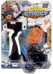 3-in-1 Beyblade Gyro Battling Top Fusion Metal Master Rapidity Fight with Launcher Grip (Orange&amp;Black)