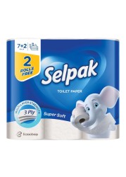 Selpak 3 Ply Toilet Paper White 8 Rolls