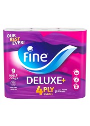 Fine Deluxe Plus Toilet Paper Roll 4 Ply 140 Sheets 9 Rolls