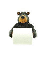 WD Willie Black Bear Holding Roll of Toilet Tissue Wall Mounted Toilet Paper Holder Rack 75