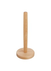 Bamboo Paper Towel Holder,DNIEBW Kitchen Paper Holder Countertop Stand up Towels Roll Stand Organizer Simply Standing Countertop Wooden Paper Fits Standard Roll Holder for Cabinet (Round Bottom)