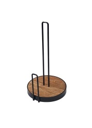 Farmhouse Paper Towel Holder for Kitchen Countertop Wooden and Wire Countertop Paper Towel Holder with Side Arm Kitchen Dining Decor Great for Jumbo Family Size Rolls
