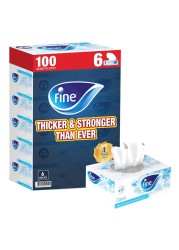 Fine Facial Tissue 100 Sheets X 2 Ply Pack Of 6