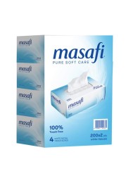 Masafi Facial Tissue 200 Sheets 2 Ply Pack of 4
