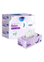 Fine Facial Tissue Wellness Box 120 Sheets X 2Ply Pack Of 3
