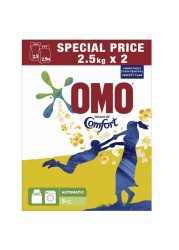 OMO Active Laundry Detergent Powder White 2.5kg Pack of 2