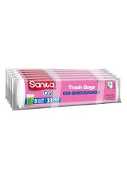 Sanita Club 5 Gallon Oxo-Biodegradable Small White 5 Garbage Bags