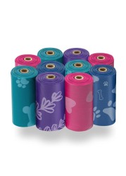 Best Pet Supplies Dog Poop Bags for Waste (150 Bags) Refuse Cleanup, Doggy Roll Replacements for Outdoor Puppy Walking and Travel, Leak Proof and Tear Resistant, Thick Plastic - Assorted Colors