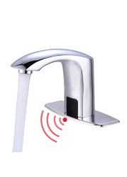Gangang Commercial Touchless Bathroom Sink Faucet Cold and Hot Water Automatic Motion Sensor Basin Tap Mixer with Mixing Valve and Cover Plate (FBA 2)