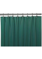 Dependable Industries inc. Essentials Bathroom Magnetized Shower Curtain Liner with Metal Grommets Waterproof (Hunter Green)